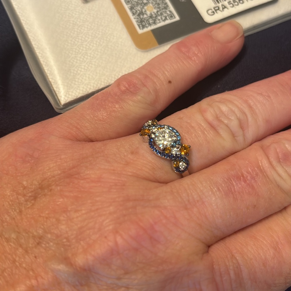 Elegant Blue and Gold Ring